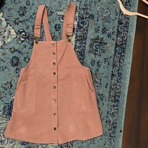 Sadie & Sage Pink Corduroy Overall Dress